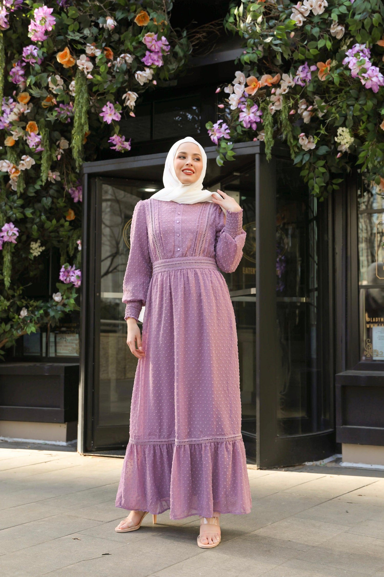 Husna Embossed Maxi - Lavender
