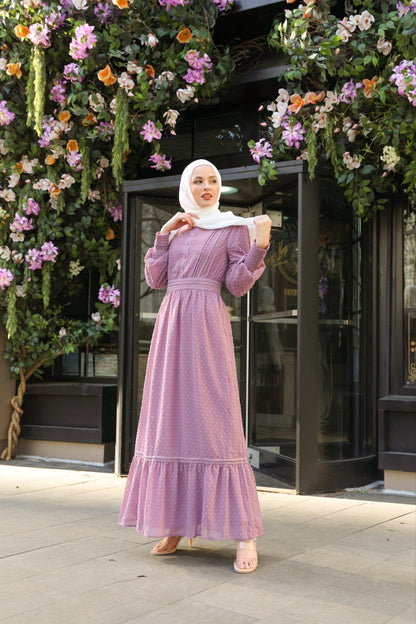 Husna Embossed Maxi - Lavender