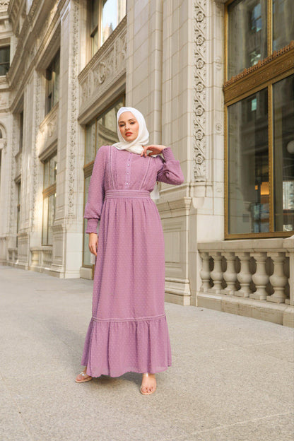 Husna Embossed Maxi - Lavender