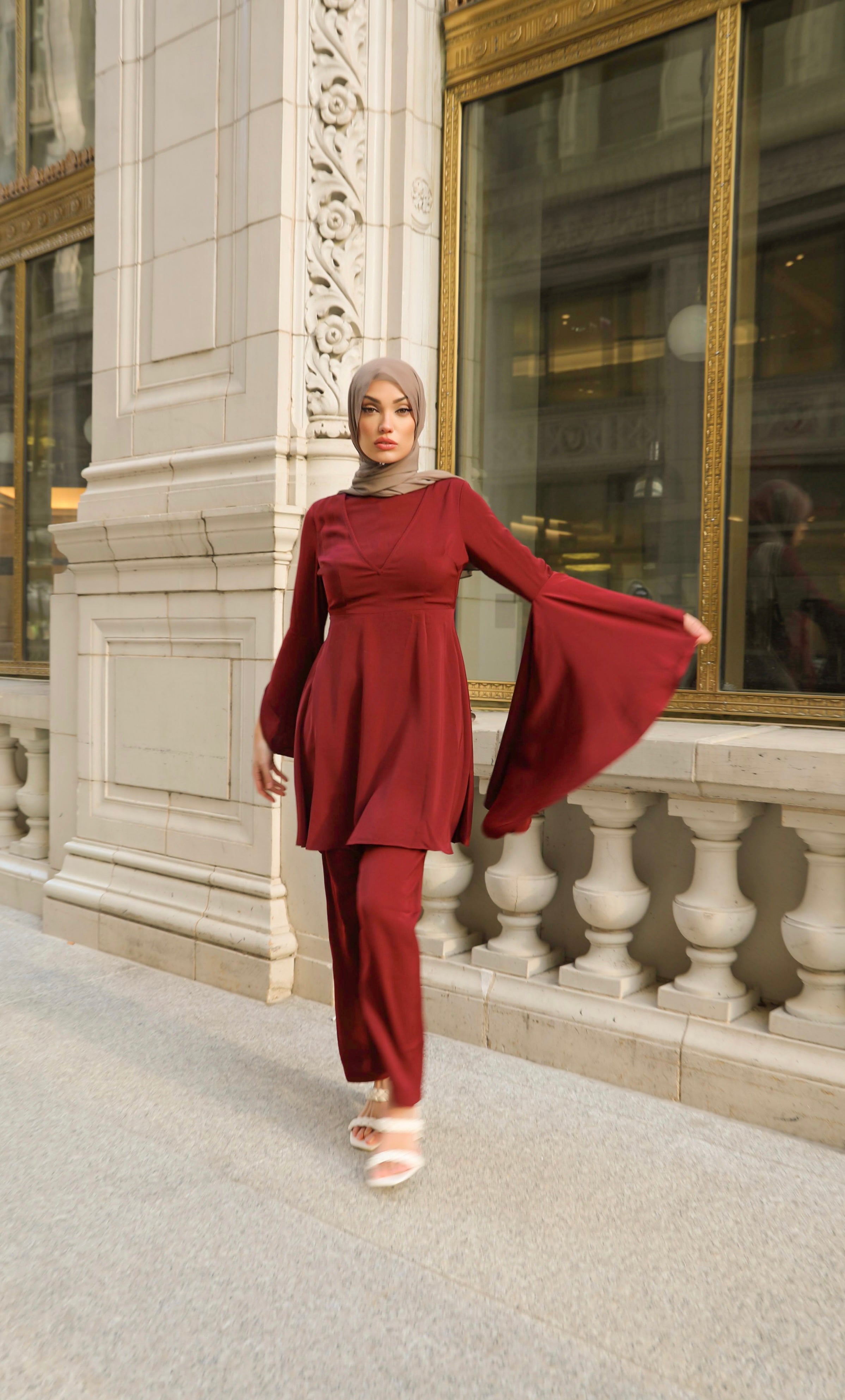 Lulia Two Piece Set - Maroon