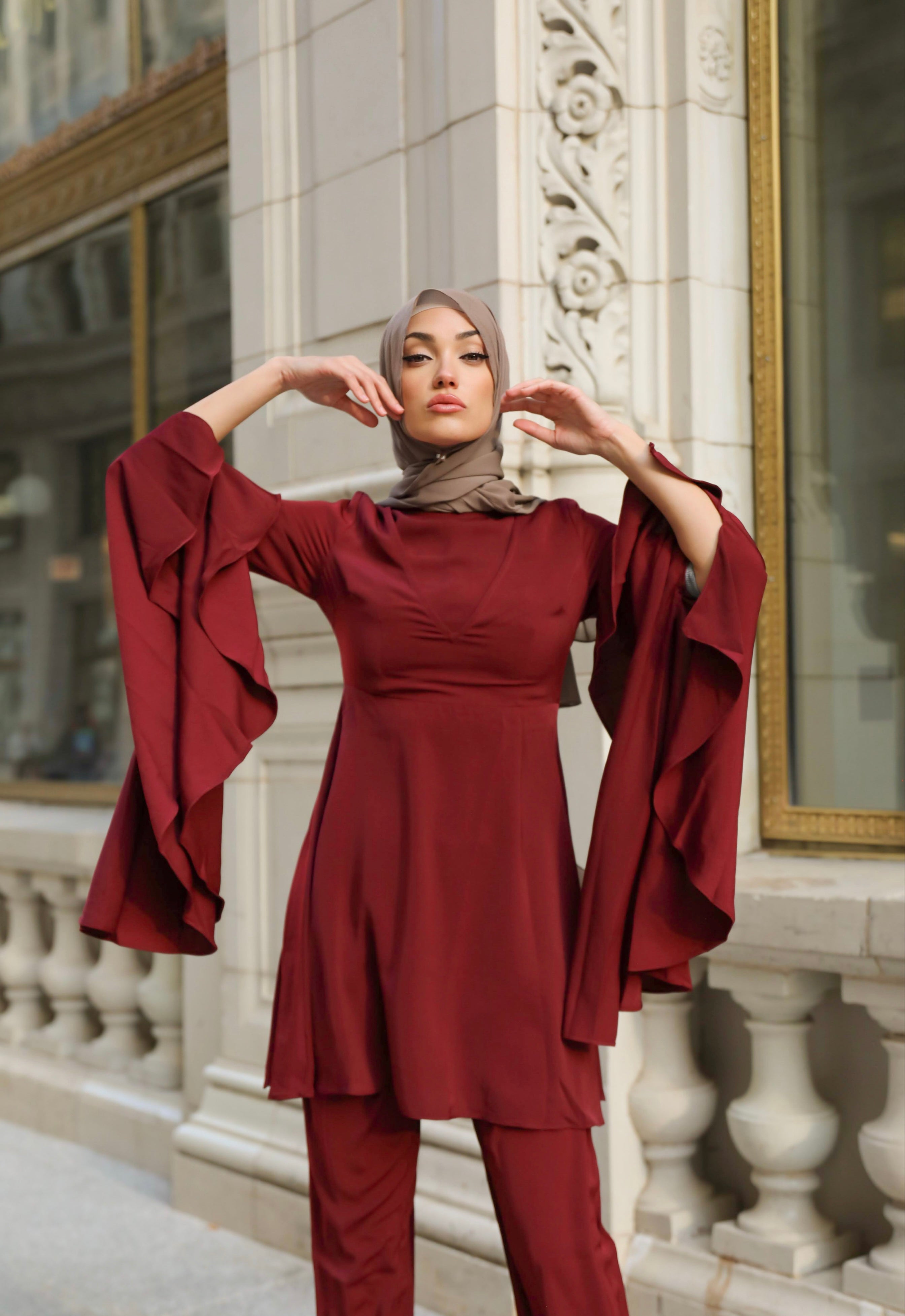 Lulia Two Piece Set - Maroon