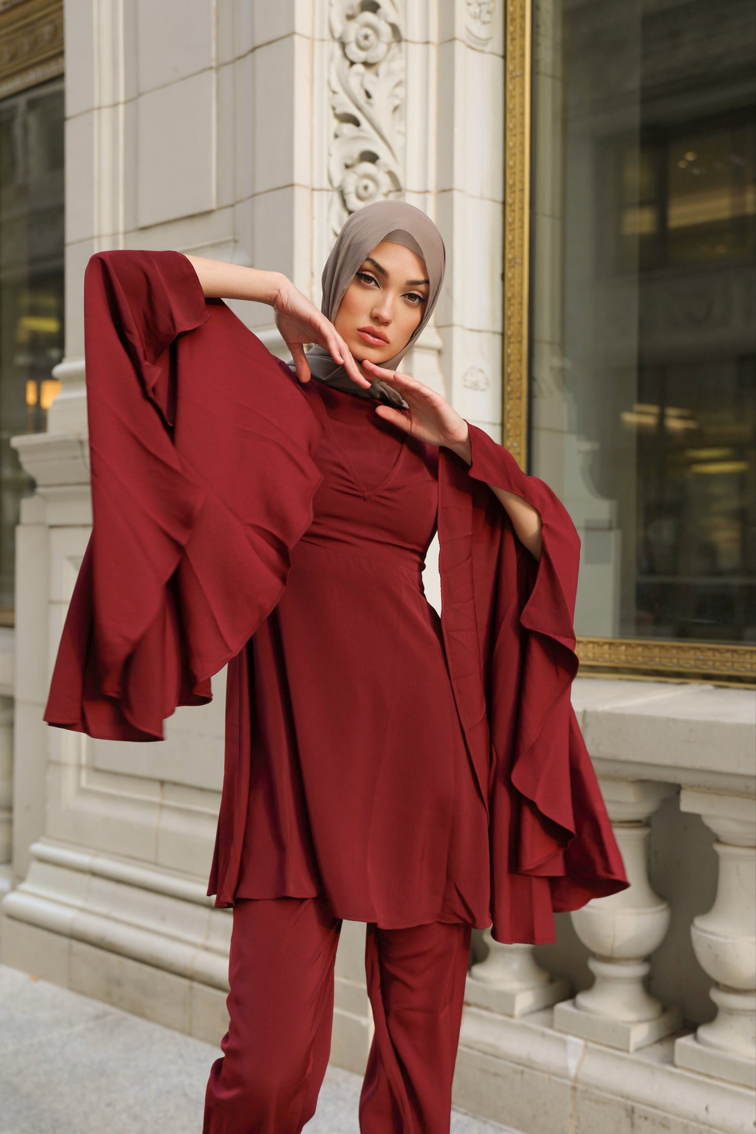 Lulia Two Piece Set - Maroon