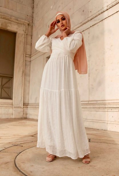 Victoria Wrap Maxi Dress - Snow