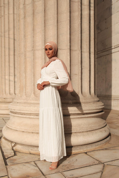 Victoria Wrap Maxi Dress - Snow