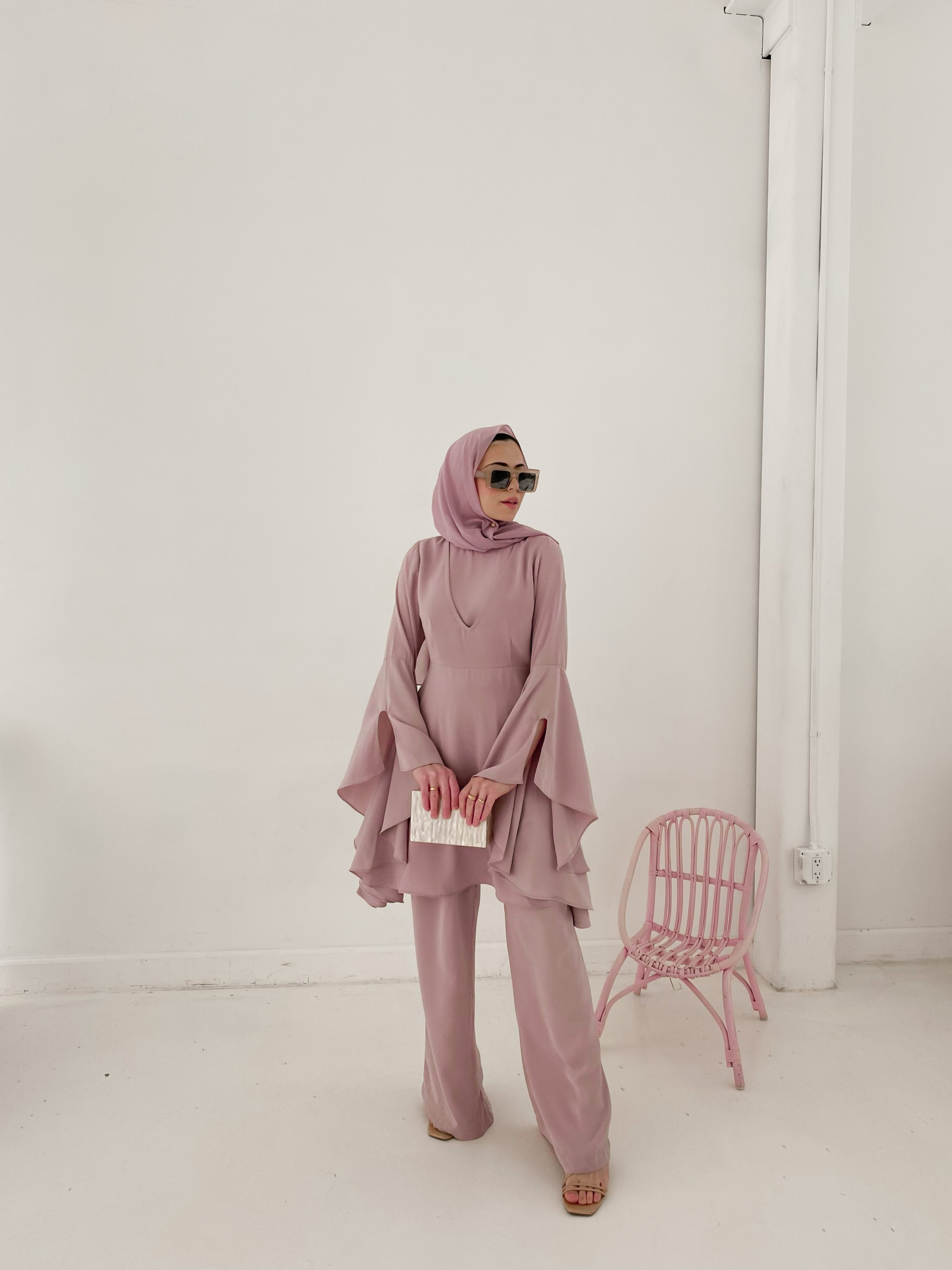 Lulia Two Piece Set - Hushed Lilac-Niswa Fashion