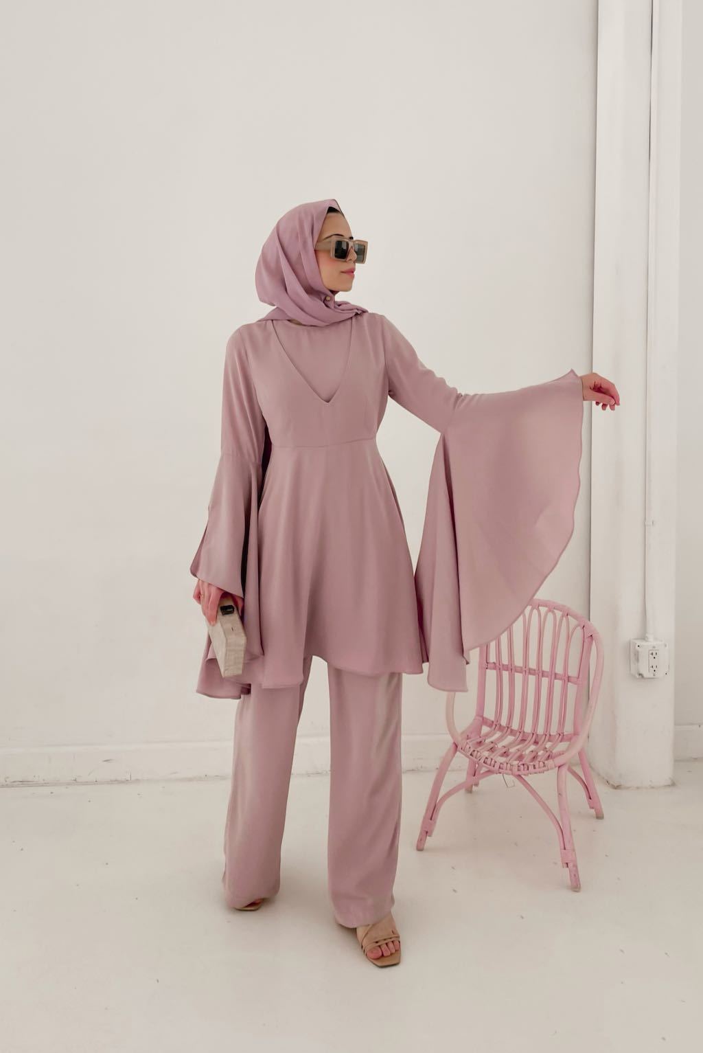 Lulia Two Piece Set - Hushed Lilac-Niswa Fashion