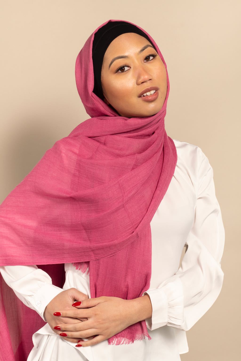 MAGENTA Woven Viscose-AllScarves-Niswa Fashion