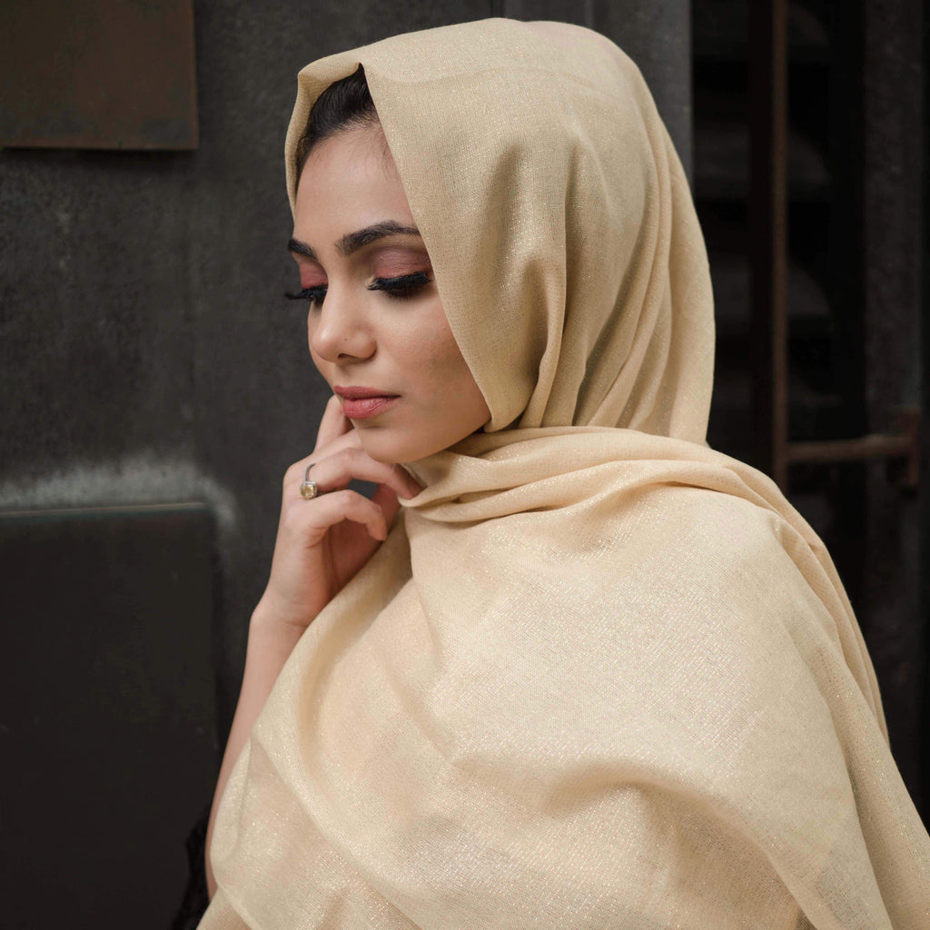 Metallic Scarf - 24K Yellow Gold-Niswa Fashion