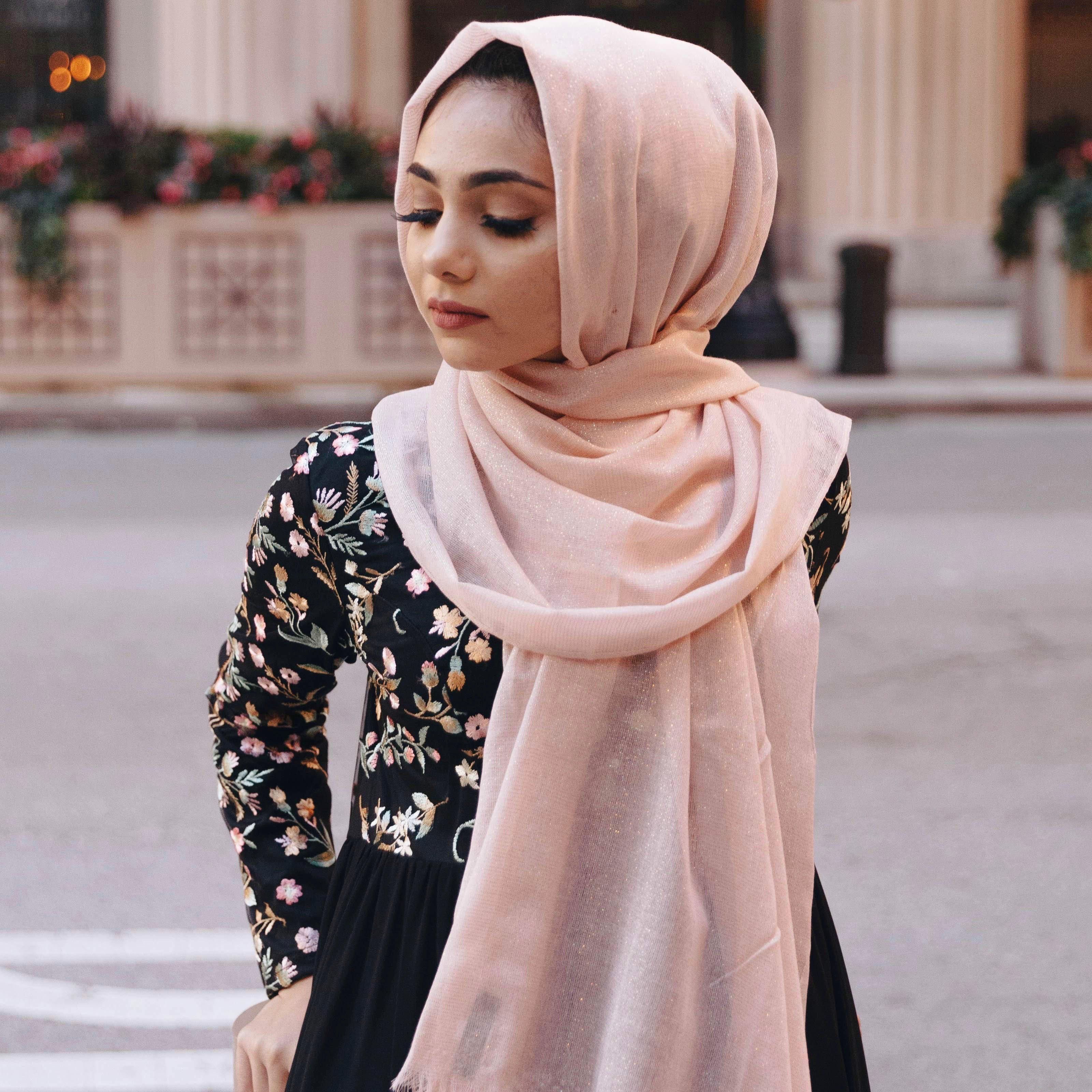 Metallic Scarf - Blush-Niswa Fashion