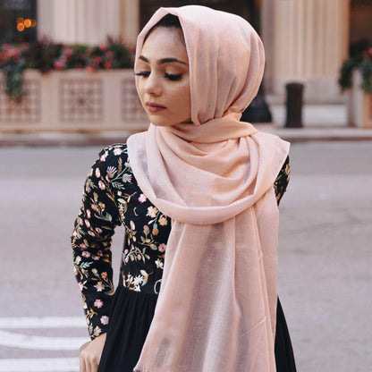 Metallic Scarf - Blush-Niswa Fashion