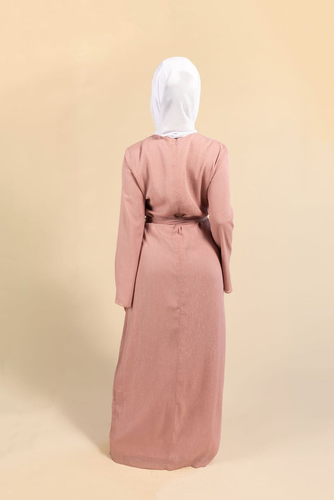 Raven Maxi Dress - Shimmery Blush-Niswa Fashion