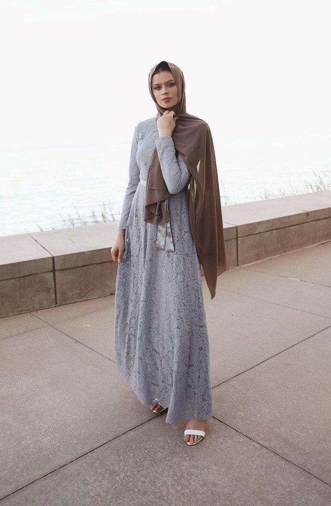 Venetian Maxi Gown - Ocean Gray-Niswa Fashion