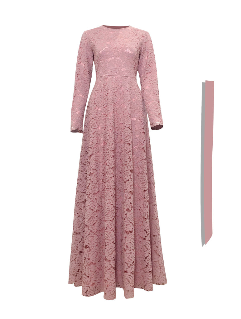 Venetian Maxi Gown - Pink Rose-Niswa Fashion