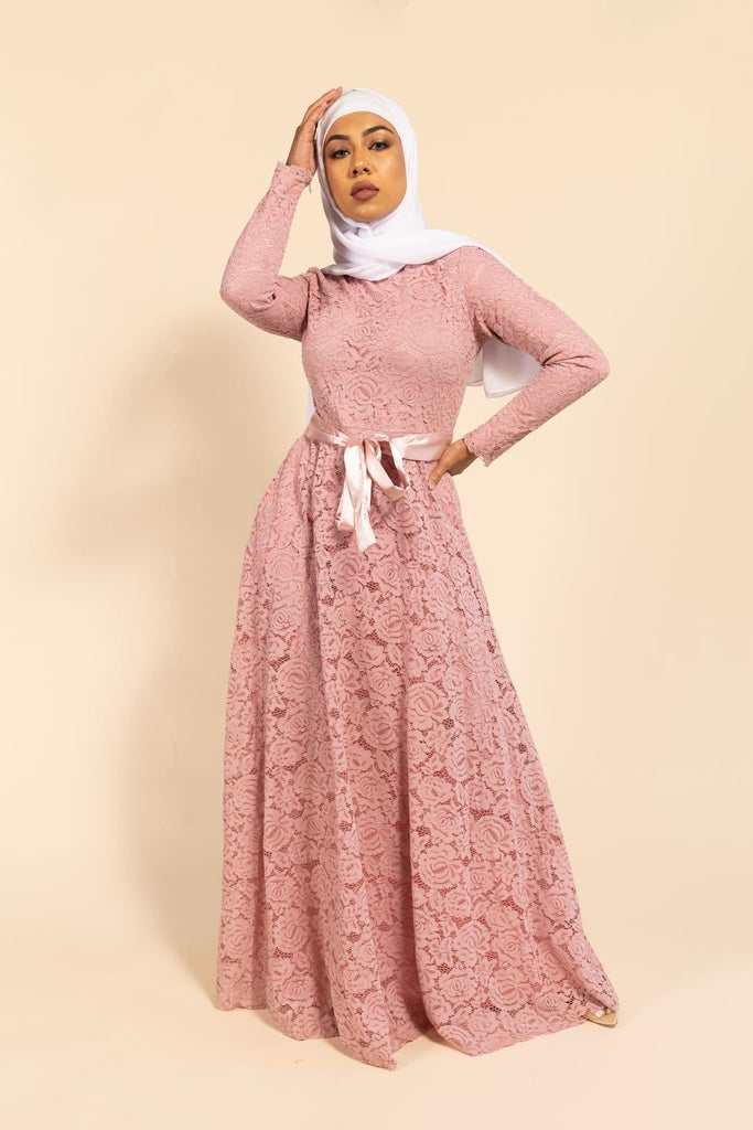 Venetian Maxi Gown - Pink Rose-Niswa Fashion