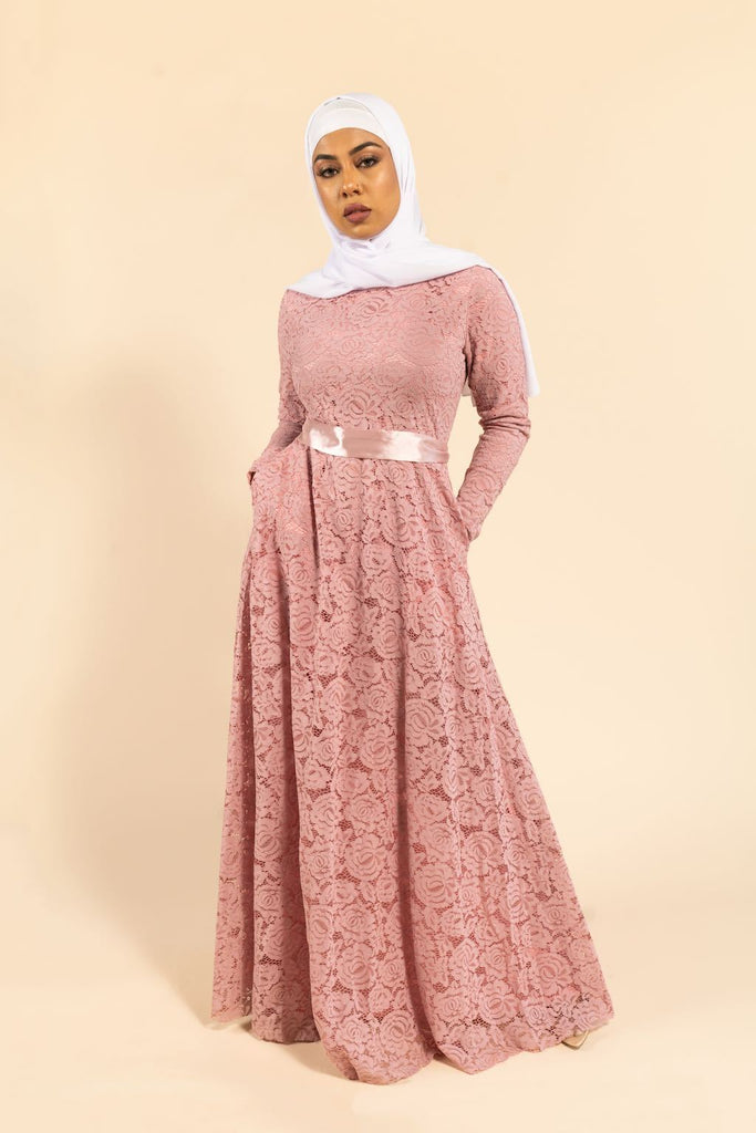 Venetian Maxi Gown - Pink Rose-Niswa Fashion