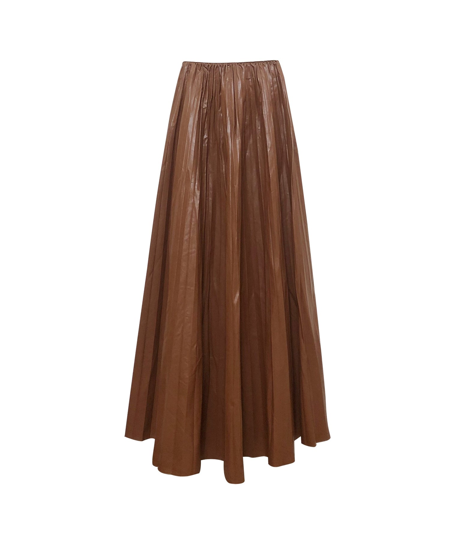 Waldorf Leather Pleated Maxi Skirt-Niswa Fashion
