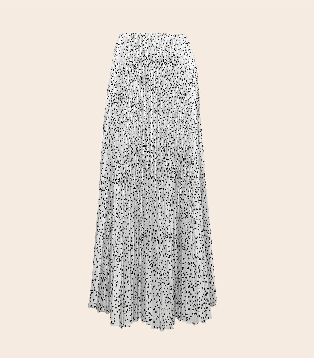 Waldorf Satin Pleated Maxi Skirt - Polka Dot-Niswa Fashion