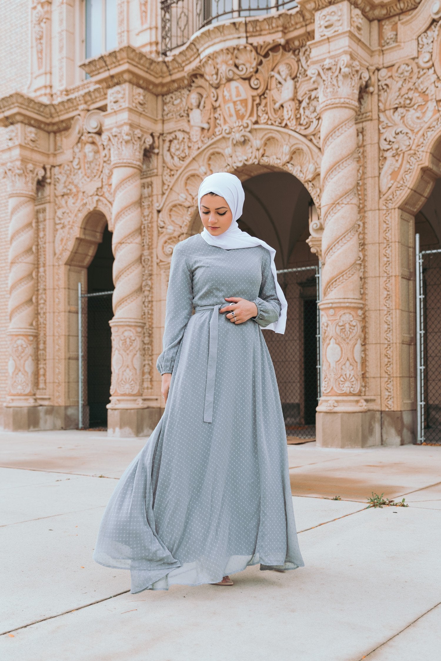 Whimsical Maxi Dress - Misty Gray-Niswa Fashion